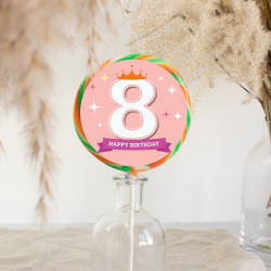 Light Pink 8th Birthday Giant Lollipop