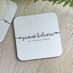 New Home Address Swirl Coaster