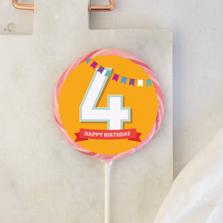Yellow 4th Birthday Giant Lollipop