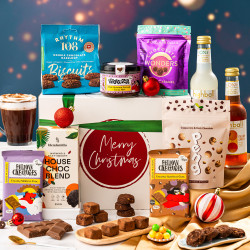 Vegan Merry Christmas Luxury Chocolate Hamper, Indulgent Artisan Treats, Soy Free, Optional Prosecco