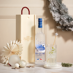 Bottle of Grey Goose Vodka in a Wooden Gift Box
