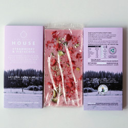 Strawberry & Pistachio White Chocolate Bar 100g