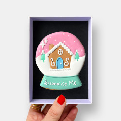 Vegan Personalised Christmas Snow Globe Cookie - Letterbox Friendly Gift