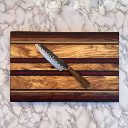 Exotic Wooden Chopping Board - Rare Handmade Striped Chopping Board - The Golden Eagle