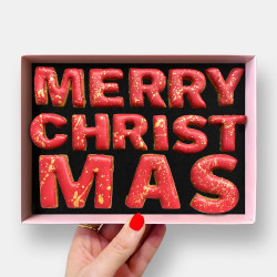 Vegan Merry Christmas Message Iced Cookies - Letterbox Friendly Gift
