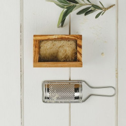 Unique Parmesan Cheese Grater with Olive Wood Box