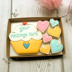 Hand-iced Personalised Giant Cupcake Cookie Letterbox Gift