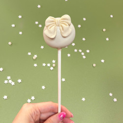 Ivory Sugar Bow Wedding Favour Cake Pops (Customisable Colour)