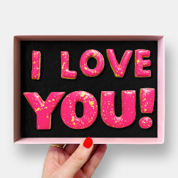 Vegan I Love You Valentine's Day Message Iced Cookies - Letterbox Friendly Gift