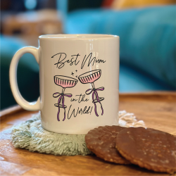 Glasses And Bow Best Mum In The World Mug