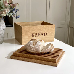 Engraved Wooden Bread Bin with Bread Board