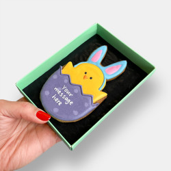 Vegan Personalised Easter Chick Letterbox Iced Cookie