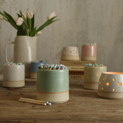 Pastel Match Striker Pot With Matches