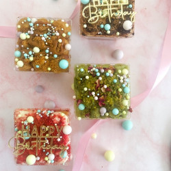 Birthday Bliss Tiramisu Treatbox, Alcohol-Free - Box of 4 Dessert Cups, Unique Assortment of Flavours
