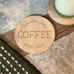 Personalised Name And Drink Wooden Coaster