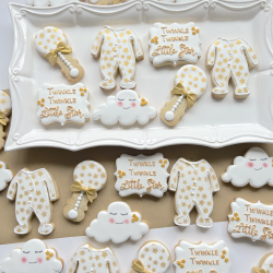 Twinkle Twinkle Little Star Baby Shower Iced Biscuit Favours - Set Of 12