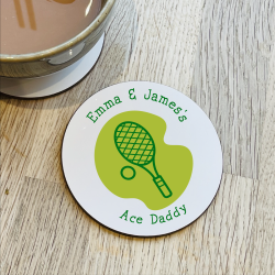 Personalised Ace Daddy Tennis Coaster
