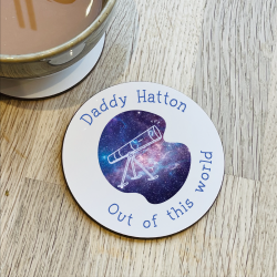 Personalised Astronomy Dad Coaster