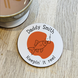 Personalised Fishing Dad Coaster