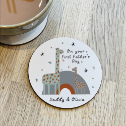 Personalised First Father's Day Giraffe Coaster
