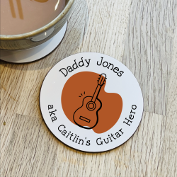 Personalised Guitar Dad Coaster