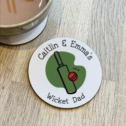 Personalised Cricket Dad Coaster