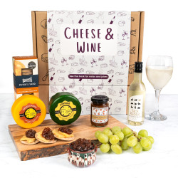 Cheese, White Wine, Crackers and Chutney Gift Set | Cheese & Wine Gift Hamper (White Wine & Cheese Gift Box)