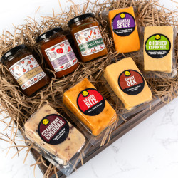 Cheese Wedge & Chutney Wooden Crate Gift