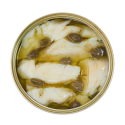 Cornish Hake with Rosemary and Capers in Extra Virgin Olive Oil - 110g