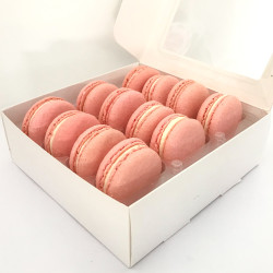 Raspberry Macaron Gift Box of 12 - Handcrafted, Artisan