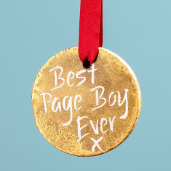 Chocolate Gift for a Page Boy | Milk Chocolate 'Best Page Boy Ever' Gold Medal | Handmade | Fairtrade | Belgian Chocolate Medal