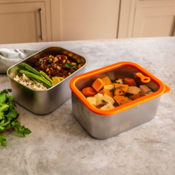 Prep & Store Steel & Glass Food Container - Medium 1.8 litres - Plastic Free