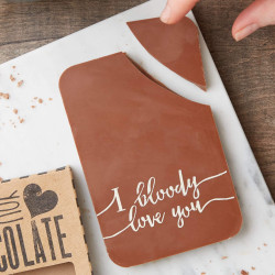 Tongue in Cheek Romantic Chocolate Gift | 'I Bloody Love You' Chocolate Bar | Handmade | Fairtrade | Belgian Milk Chocolate