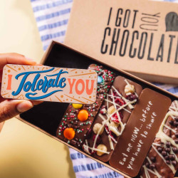 Fun Gift for Partners | Selection Box of Chocolate Bars | Tongue in Cheek Gift | Belgian Chocolate | Fairtrade