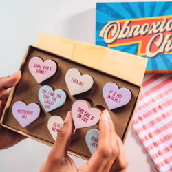 Funny Chocolate Menopause Gift | A Box of Obnoxious Chocs | Belgian Milk Chocolate Hearts | Handmade | Fairtrade