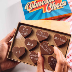 Funny Tongue In Cheek Sorry Gift for a Friend | A Box of Obnoxious Chocs | Belgian Milk Chocolate Hearts | Handmade | Fairtrade