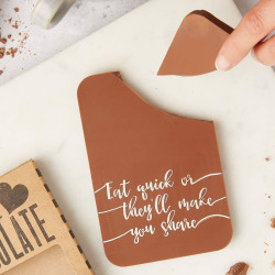 Funny Chocolate Gift for a Friend | 'Eat quickly or they'll make you share' Chocolate Bar | Handmade | Fairtrade | Belgian Chocolate