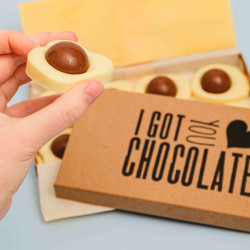 Alternative Chocolate Eggs | White and Milk Chocolate Fried Eggs with Raspberry Marshmallow filling | Handmade | Fairtrade