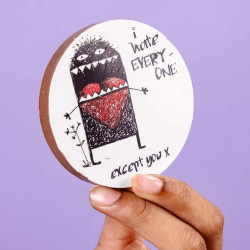 Novelty Chocolate Gift | 'I hate everyone except you' Chocolate Picture Disc | Belgian Milk Chocolate | Handmade | Fairtrade