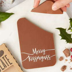 Funny Chocolate Stocking Filler | 'Merry Kissmyass' Tongue in Cheek Chocolate Bar | Belgian Milk Chocolate | Fairtrade | Handmade