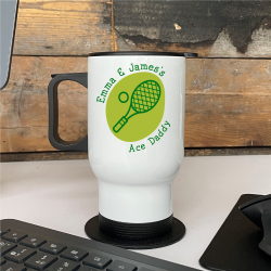 Personalised Ace Dad Tennis Travel Mug