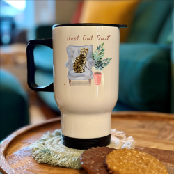 Personalised Best Cat Dad Travel Mug