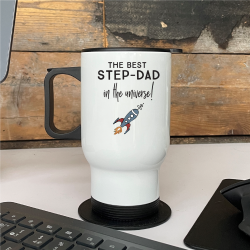 Personalised Best Step Dad In The Universe Travel Mug
