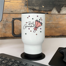 Personalised Flowers Best Grandma Travel Mug