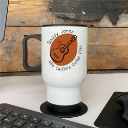 Personalised Guitar Dad Travel Mug