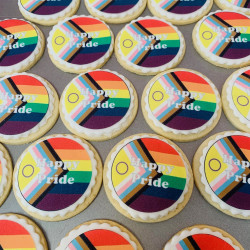 LGBTQ+ Pride Iced Biscuits – Set of 12 Colourful Edible Cookies – Individually Wrapped