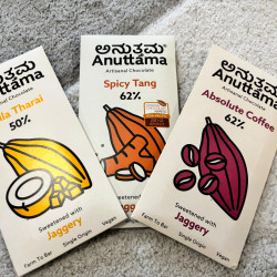 Jaggery-Sweetened Chocolate 3 Bar Set - Choose Flavours, Vegan Gift