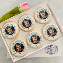 Personalised Photo Birthday Biscuits – Box of 6 or 12 - Ideal Gifts for Him or Her