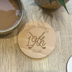Personalised 19th Hole Golf Coaster