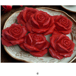 Large Glittered Rose Cake Toppers - Pack of 6 Edible Decorations